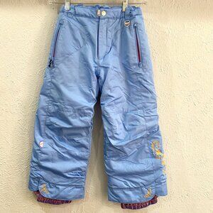 Dragonflies Snow Dragons, girl's L (6), light blue snow pants EUC.